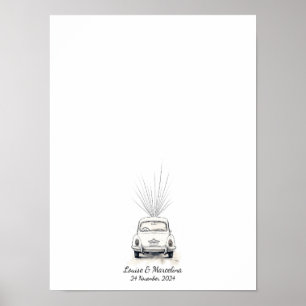 Póster Boda de huellas digitales interactivo