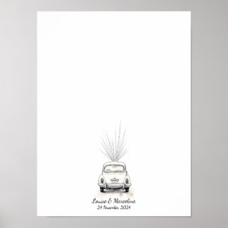 Póster Boda de huellas digitales interactivo