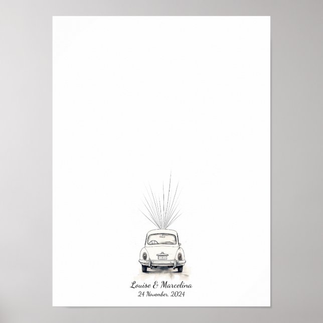 Póster Boda de huellas digitales interactivo (Frente)