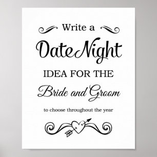 Póster Boda de ideas de noche de fecha