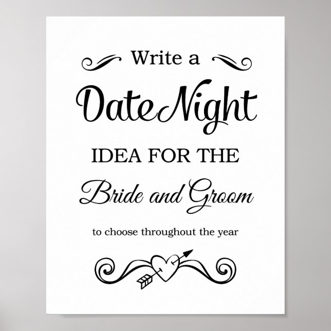 Póster Boda de ideas de noche de fecha (Frente)