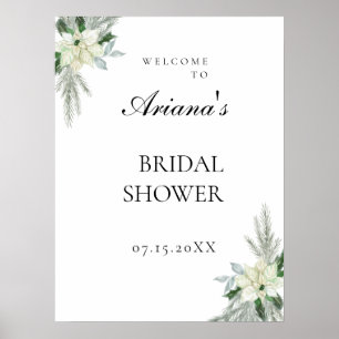 Póster Boda de invierno de otoño floral rústica