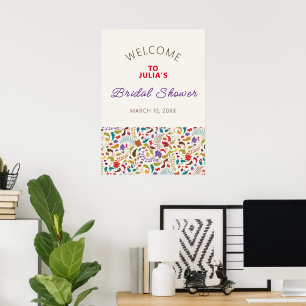 Póster Boda de Jardín de Flores Exóticas Rosa Woods