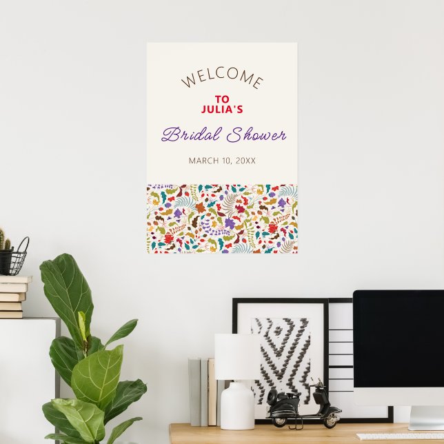 Póster Boda de Jardín de Flores Exóticas Rosa Woods (Oficina en casa)