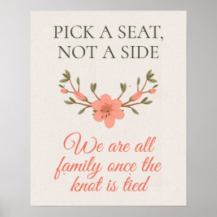 Póster Boda de jardín floral elige un Rótulo de asiento