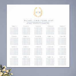 Póster Boda de la corona de oro azul oscuro