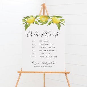 Póster Boda de la Orden de Eventos de Watercolor Lemon Ga