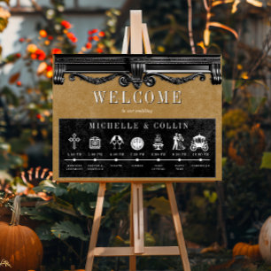 Póster Boda de la Orden Gótica de Oro y Negro de Eventos