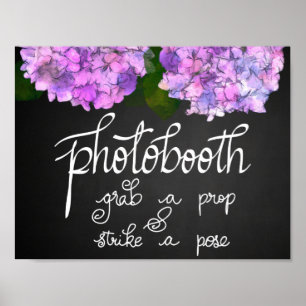 Póster Boda de la placa de calcomanías Hydrangea Floral