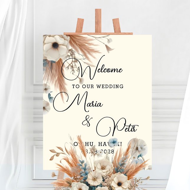 Póster Boda de las flores de otoño de Boho de bienvenida (Subido por el creador)