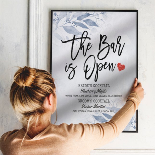 Póster Boda de las hojas azules El bar es un menú de bebi (Subido por el creador)