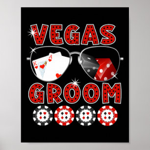 Póster Boda de Las Vegas Groom Tee Bacheler Party Stag Ni