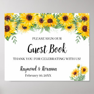 Póster Boda de libros Rótulo Rótulo de vegetación girasol