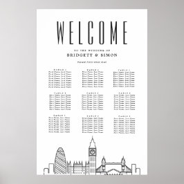 Póster Boda de Londres | Landmarks 9 Tabla de asientos