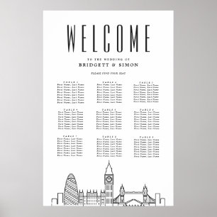 Póster Boda de Londres   Landmarks 9 Tabla de asientos
