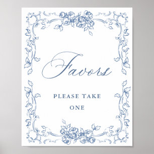 Póster Boda de los Favores Azules del Ornate Renacimiento