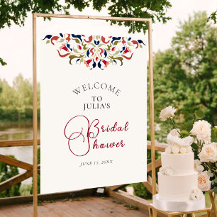 Póster Boda de Lujo Artístico Botánico Floral de Paisley