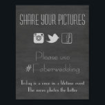 Póster Boda de medios sociales de Chalkboard Rótulo de et<br><div class="desc">Enmarcar y mostrar en su boda para que todos puedan compartir fotos de su celebración. No sólo instagram sino también facebook y twitter.</div>