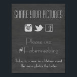 Póster Boda de medios sociales de Chalkboard Rótulo de et<br><div class="desc">Enmarcar y mostrar en su boda para que todos puedan compartir fotos de su celebración. No sólo instagram sino también facebook y twitter.</div>