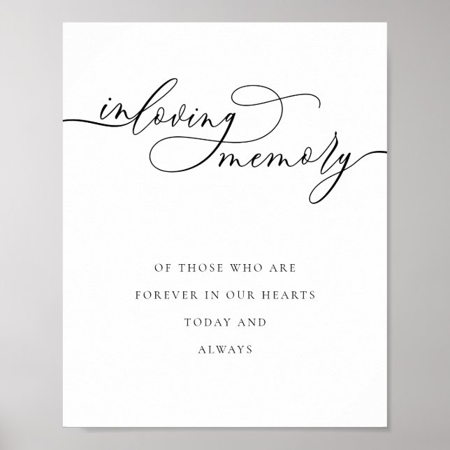 Póster Boda de memoria de amor de limpieza mínima (Frente)