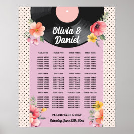 Póster Boda de mesa 12 Grabar música de los años 50