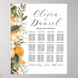 Póster Boda de mesa 12 Naranjas Citrus Florals