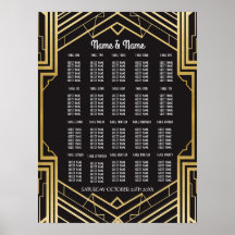 Boda de mesa Gatsby Art Deco Poster 20 Asientos