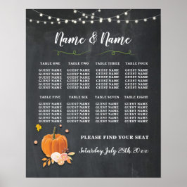 Póster Boda de mesa Poster Luces de calabaza de calabaza