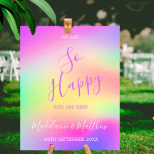 Póster Boda de Moda multicolor de bienvenida