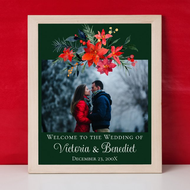 Póster Boda de Navidades verdes foto Floral de Poinsettia (Subido por el creador)