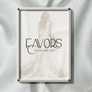Póster Boda de novia Gown favores por favor tome