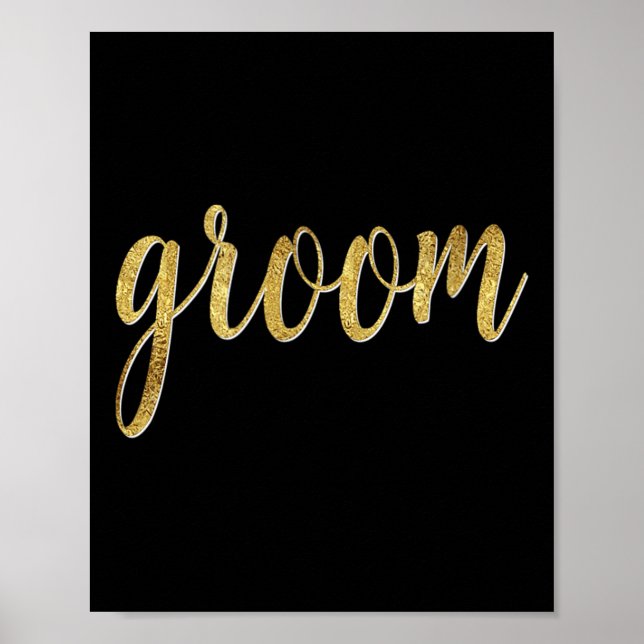 Póster Boda de novia Groom Script (Frente)