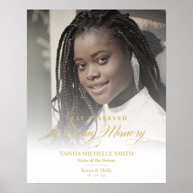 Póster Boda de Oro Asiento Reservado en Memoria Querido S (Frente)