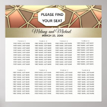 Boda de oro/bronce moderno de lujo geométrico