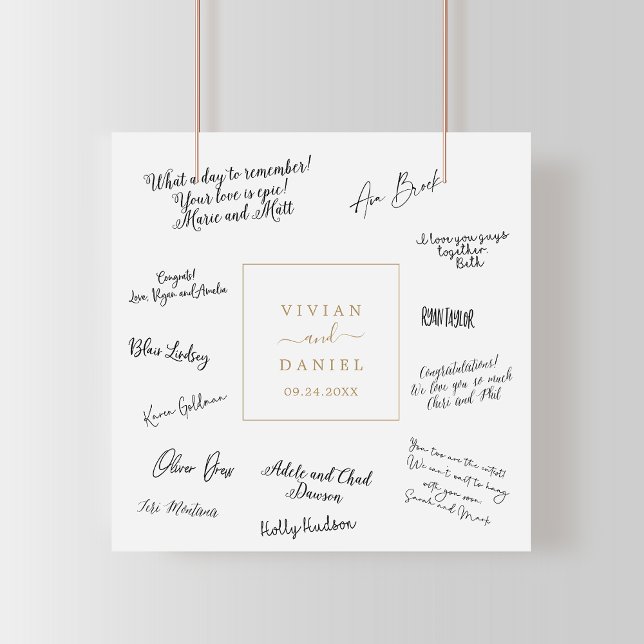 Póster Boda de oro minimalista Poster de firma de invitad (Subido por el creador)