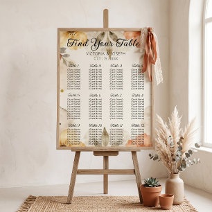 Póster Boda de Otoño Boho Terracota Floral Acuarela