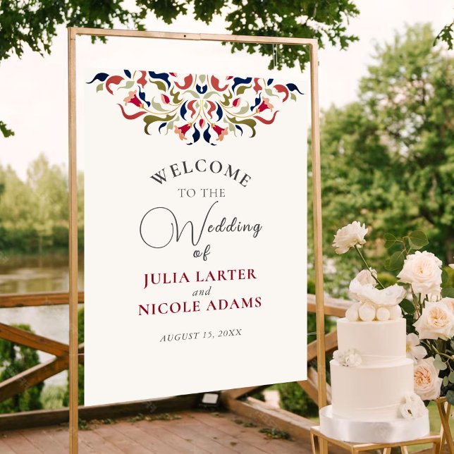 Póster Boda de Paisley Botánica Floral Artística de Lujo (Subido por el creador)