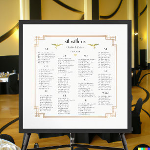 Póster Boda de pájaro de amor de Art Nouveau