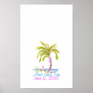 Póster boda de palmeras, Ana y Tim, 11 de junio de 2010