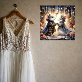 Póster Boda de Pareja de Ratones Romance del Bosque Perso
