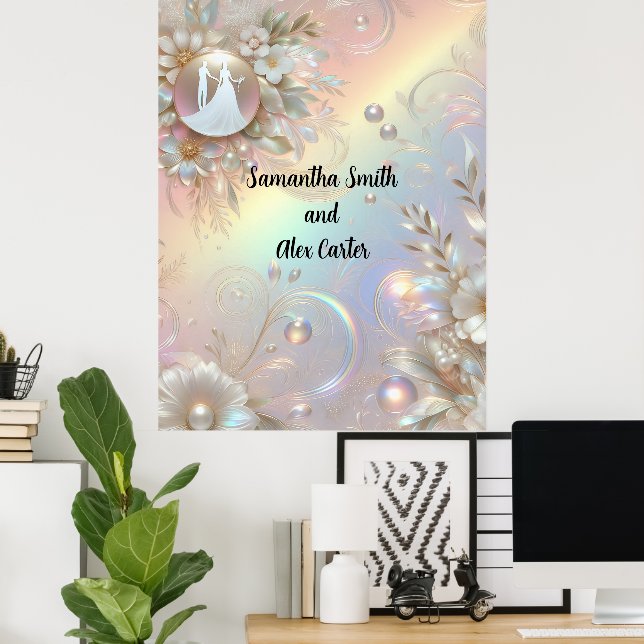 Póster Boda de parejas románticas (Oficina en casa)