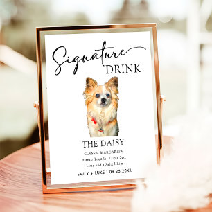 Póster Boda de perro de Chihuahua Rótulo de bebida por fi