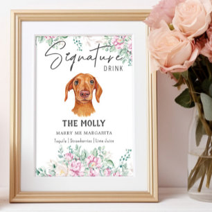 Póster Boda de perro de Dachshund Rótulo de bebida