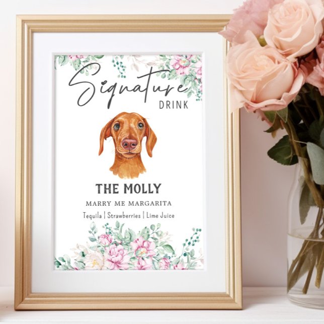 Póster Boda de perro de Dachshund Rótulo de bebida (Subido por el creador)