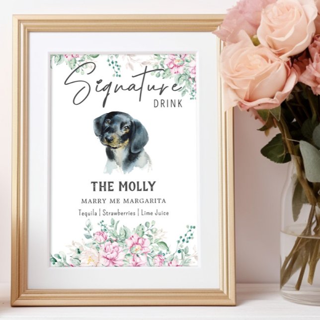 Póster Boda de perro de Dachshund Rótulo de bebida (Subido por el creador)