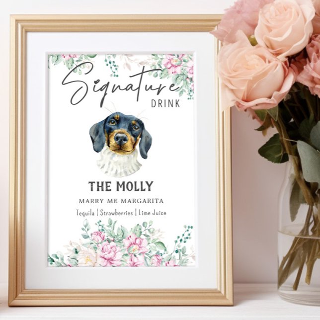 Póster Boda de perro de Dachshund Rótulo de bebida (Subido por el creador)