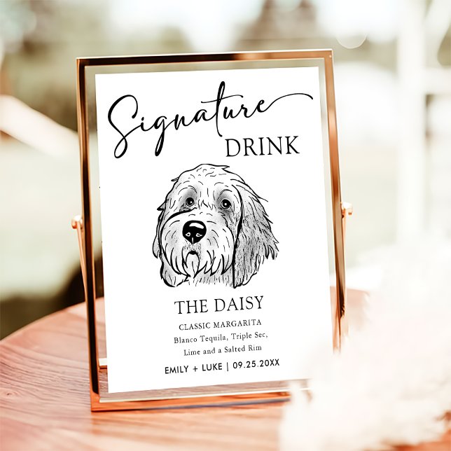 Póster Boda de perro de Goldendoodle Rótulo de bebida (Subido por el creador)