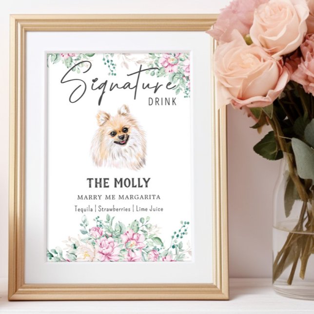 Póster Boda de perro de Pomerania Rótulo de bebida por fi (Subido por el creador)