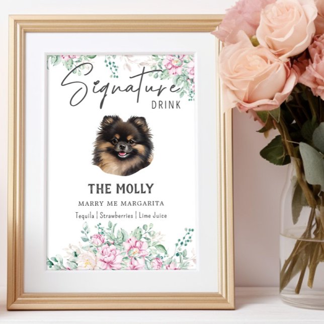 Póster Boda de perro de Pomerania Rótulo de bebida por fi (Subido por el creador)