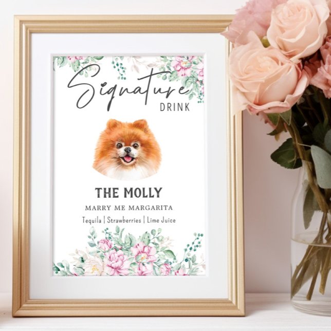 Póster Boda de perro de Pomerania Rótulo de bebida por fi (Subido por el creador)